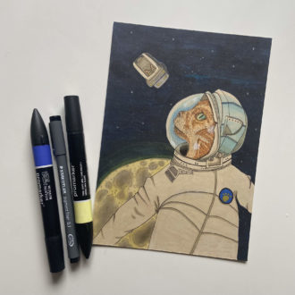 drawlloween 2022 - space case (original)