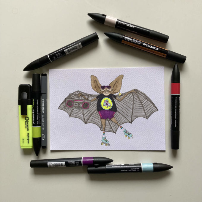 drawllo-15-bat-urday-ck-original drawlloween 2022 - bat-urday (original)