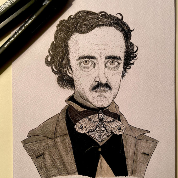 drawllo-23-goth-moth-ck-original drawlloween 2022 - goth moth (original)