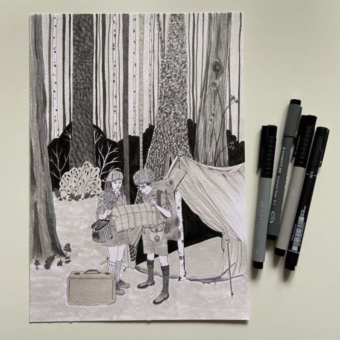 inkto-28-camping-ck-original inktober 2022 - camping (original)